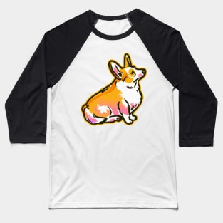 Pop Art Corgi Dog Owner Pembroke Welsh Corgi Funny Corgi Baseball T-Shirt